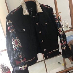 Isabel Marant cotton Jacket. Glitter collar. Small